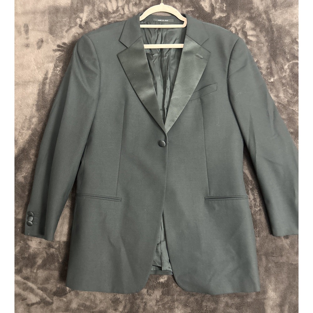 Black Armani Collezioni Suit 40R Tuxedo Side Stripe Pants See Pictures*(1695)